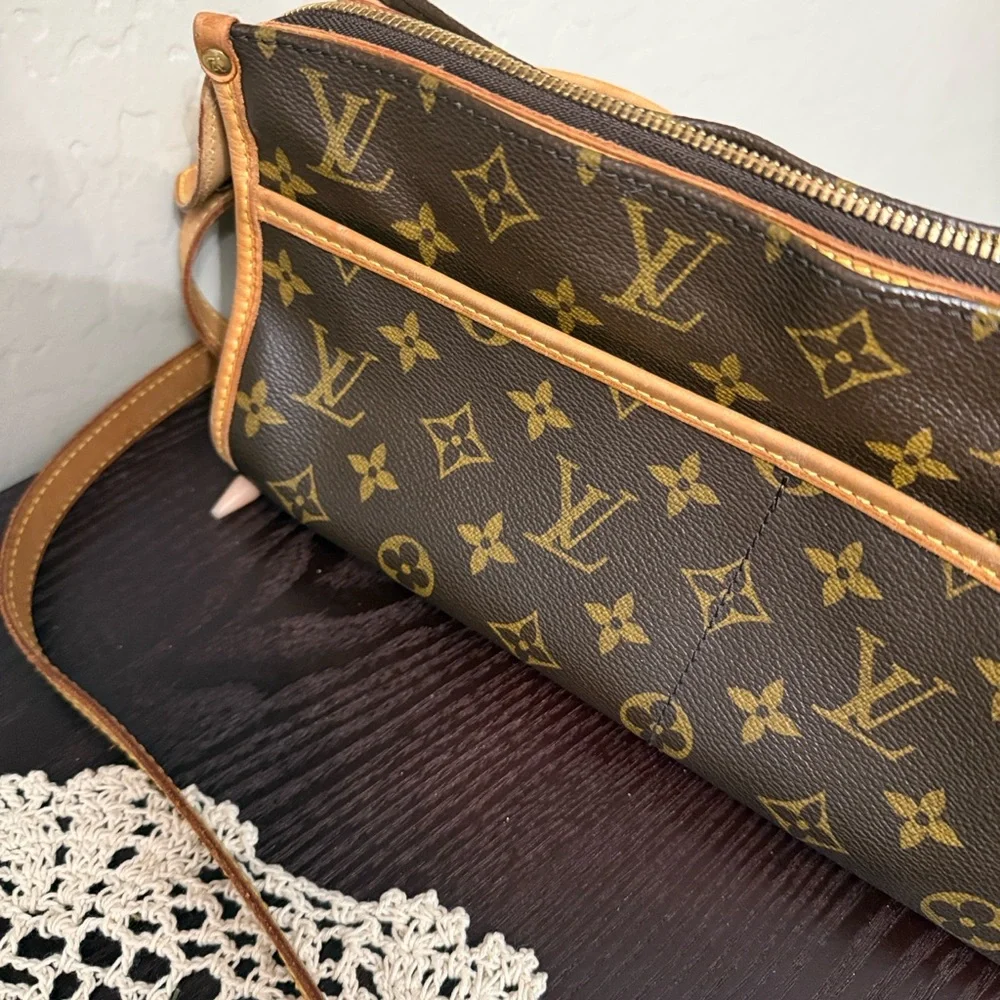 Louis Vuitton Brown and Tan Monogram Crossbody Bag